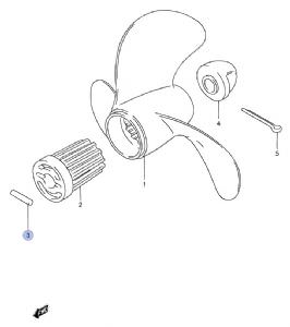 Suzuki Shear Pin(Drive Pin) DT5,DT6 and DT8 (2 stroke) (click for enlarged image)